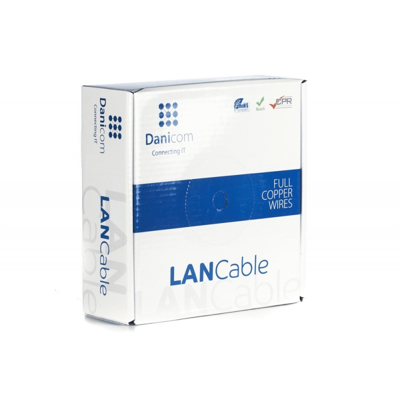 DANICOM CAT6A U/UTP 50m câble sur bobine rigide -  LSZH (Dca)