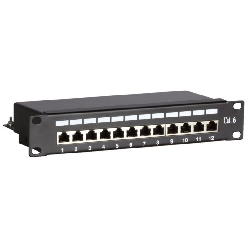 Panneau de brassage de 10 pouces FTP CAT6 - 12 ports