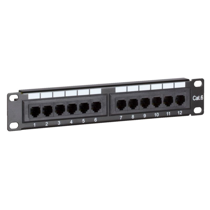 Panneau de brassage de 10 pouces CAT6 UTP - 12 ports