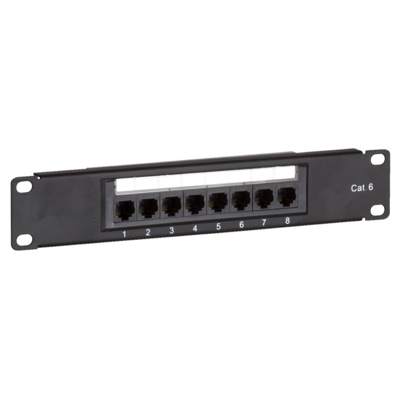 Panneau de brassage de 10 pouces Cat6 UTP - 8 ports