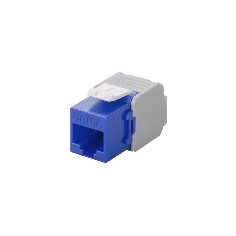 Cat6A UTP Keystone Connector - Toolless - Bleu