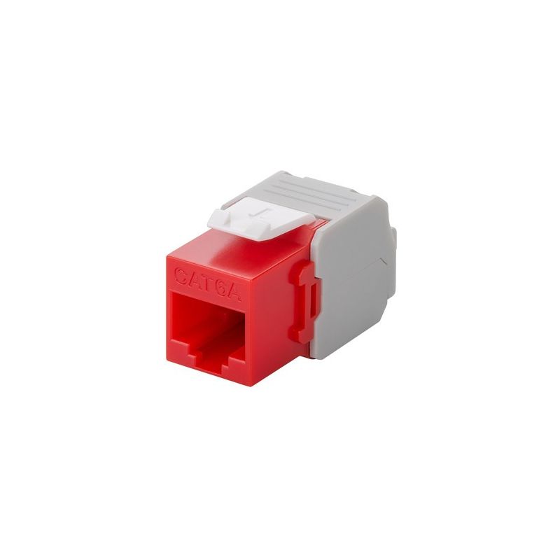 Connecteur Keystone Cat6A UTP - Toolless - Rouge