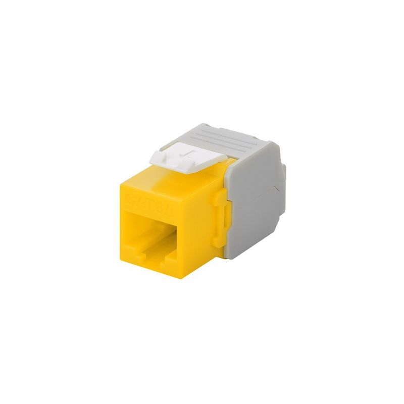 Cat6A UTP Keytone Connector - Toolless - Jaune