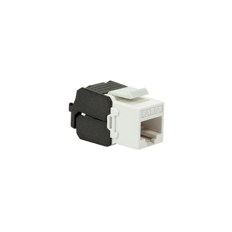 Connecteur Keystone Cat6A UTP - Toolless - Noir / Blanc