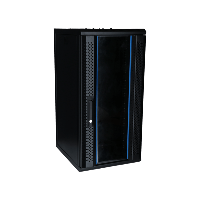 Baie serveur 10 pouces 15U avec porte en verre 370x450x770mm (LxPxH)