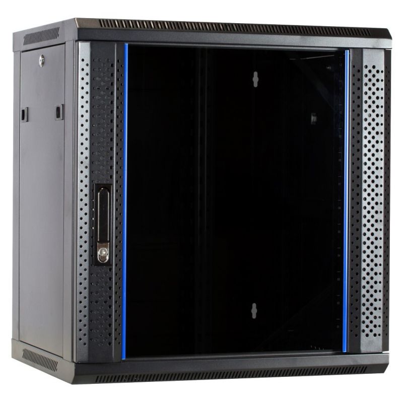 Baie murale 12U non assemblée avec porte en verre 600x450x635mm