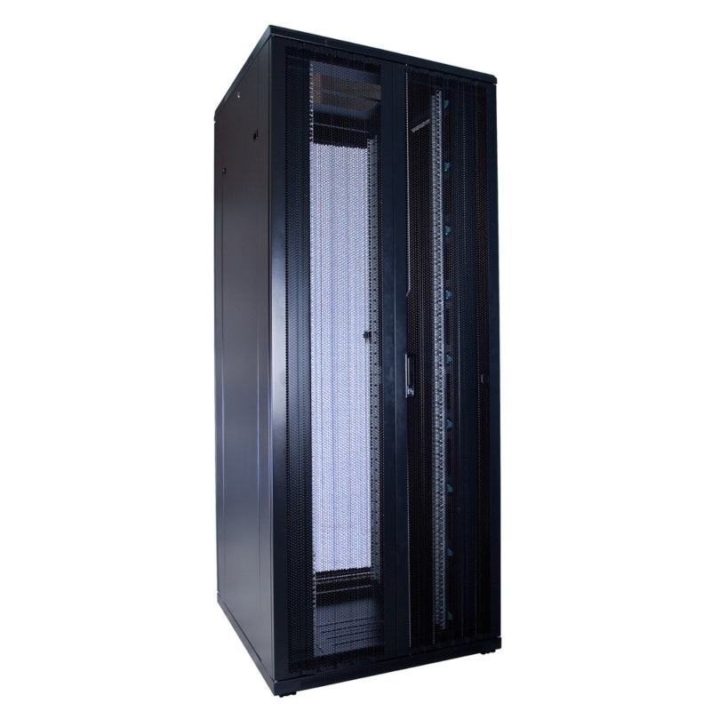 Baie de serveur 42U avec portes avant et arrière doublement perforées 800x800x2000mm (LxPxH)