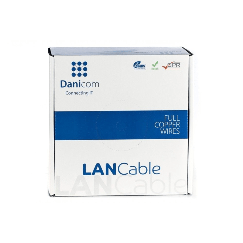 Câble sur bobine DANICOM CAT8 S/FTP rigide - LSZH (Dca) - 50m