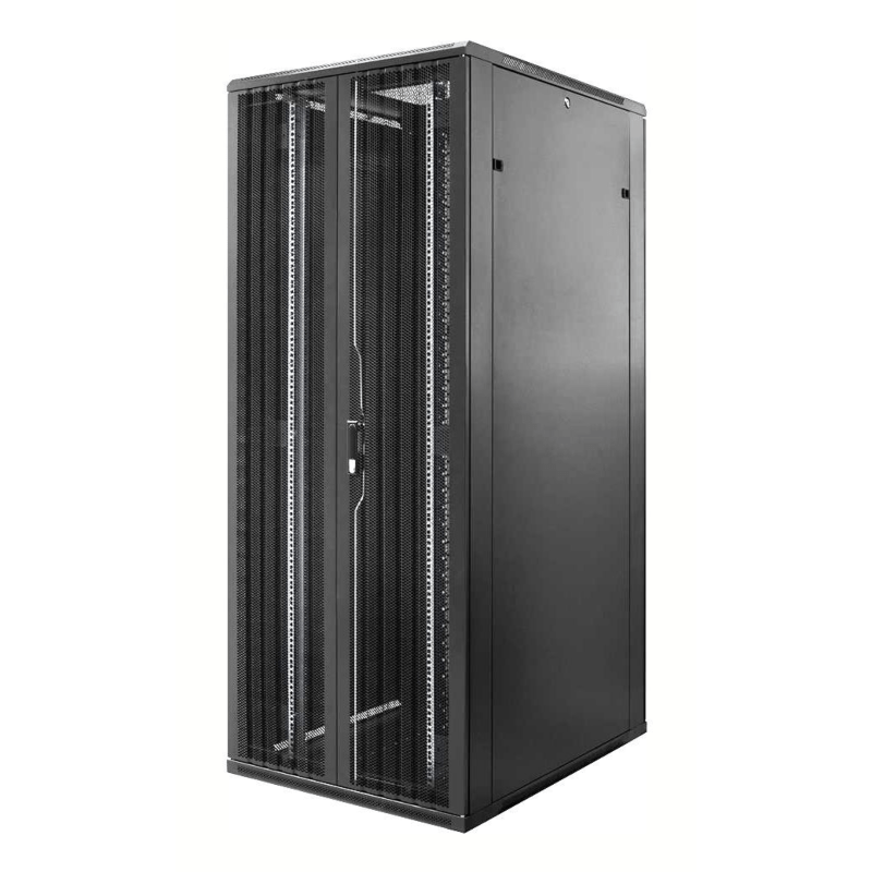 Baie de serveur 47U avec double porte perforée à l'avant et à l'arrière 800x800x2200mm (LxPxH)