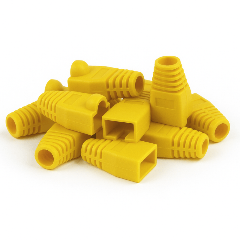 Manchon de câble RJ45 jaune - 10 pièces