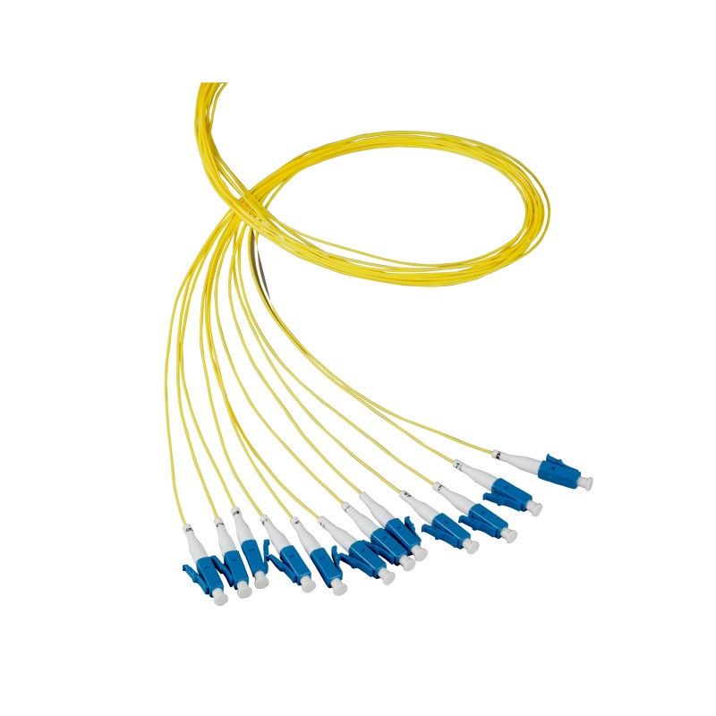 OS2 Fibre de verre Pigtail Yellow LC / PC - 12 pièces