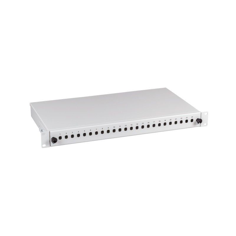 19 "Panneau de patch ST non assemblé 12 ports fixe gris clair