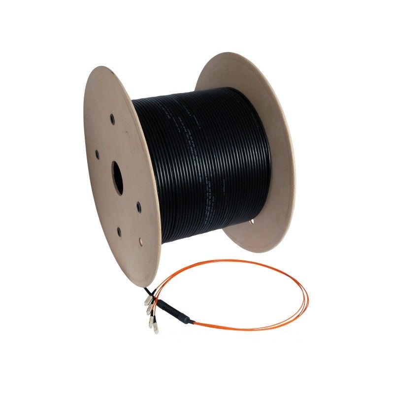 Om3 câble optique à fibre optique personnalisé 24 fibres incl. Connecteurs