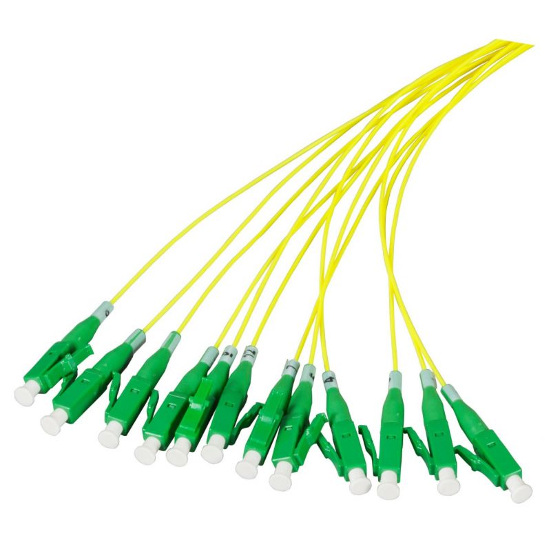 OS2 fibre optique pigtail jaune LC/APC - 12 pièces