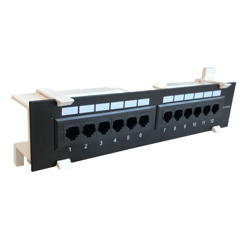 Panneau de brassage mural Cat6a UTP - 12 ports