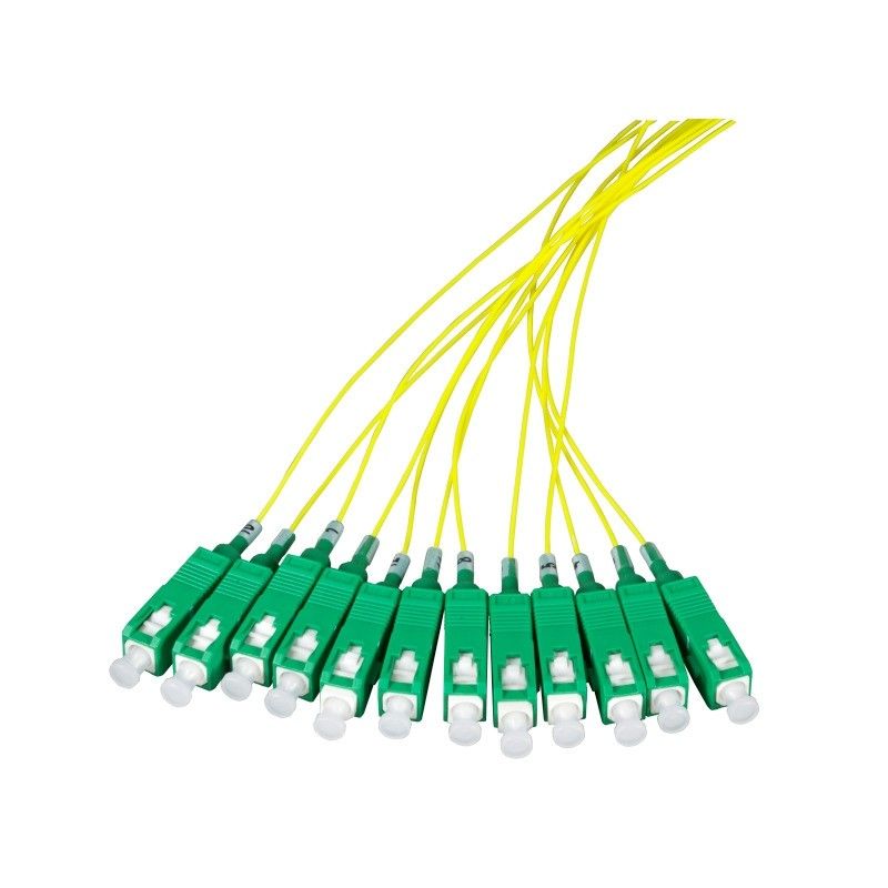 OS2 Fibre de verre Pigtail Jaune SC / APC - 12 pièces