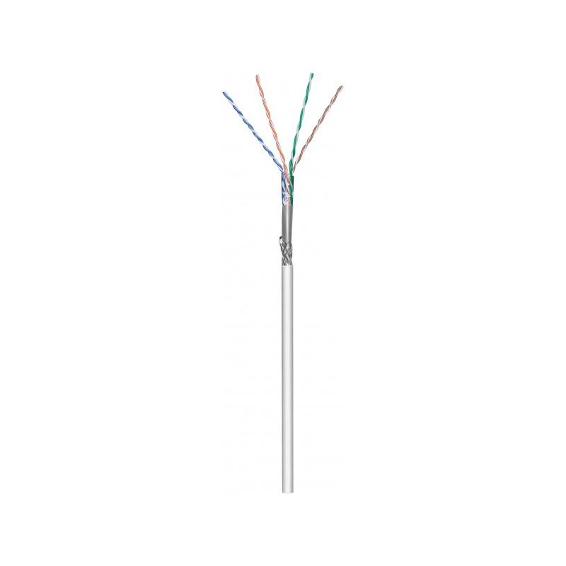 Rouleau câble rigide gris Cat6 S / FTP CCA - 305m