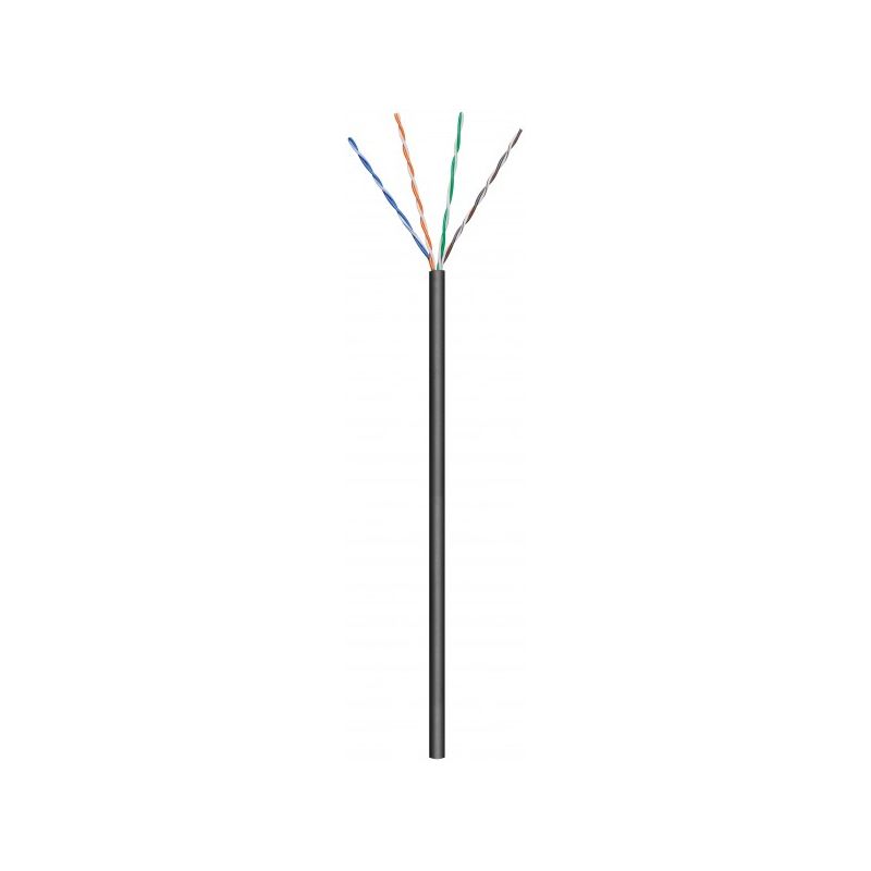 Rouleau câble flexible extérieur noir CAT6 U / UTP CCA - 100m